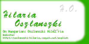 hilaria oszlanszki business card